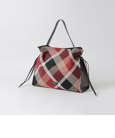 クレストブリッジチェックカルゼギャザーバッグ