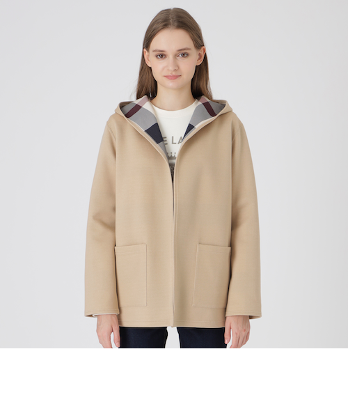 クレストブリッジチェックリバーシブルダンボールミディ丈
