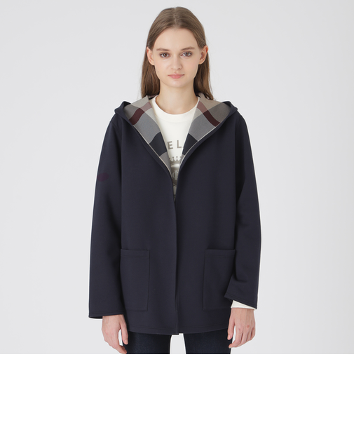 クレストブリッジチェックリバーシブルダンボールミディ丈コーディガン