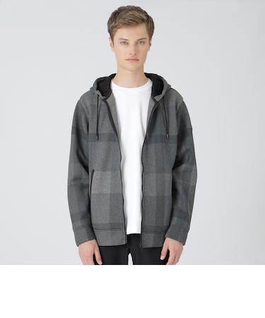 【BLACK lab.】シアーダンボールクレストブリッジチェックパーカー