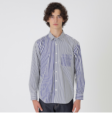 ストライプコンビシャツ