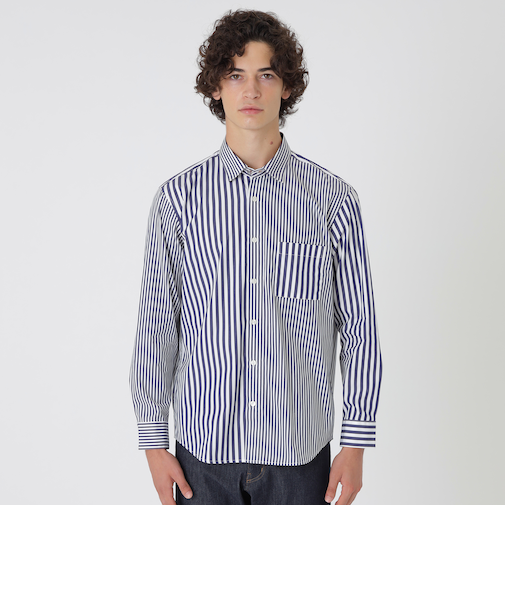 ストライプコンビシャツ