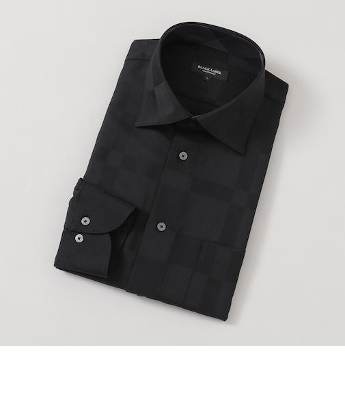 ウォッシャブルウールシャドークレストブリッジチェックセミワイドカラーシャツ