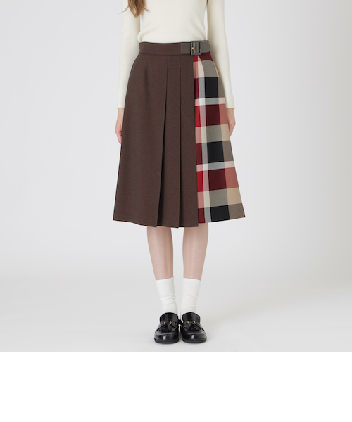 ブルーレーベルクレストブリッジ　スカート　チェック　ウール　紐ベルト ブルーレーベルクレストブリッジ BLUE LABEL CRESTBRIDGE