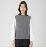 ニットベスト付きカットソー