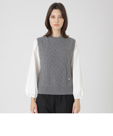 ニットベスト付きカットソー