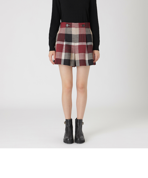 クレストブリッジチェックスラブプリペラキュロットパンツ