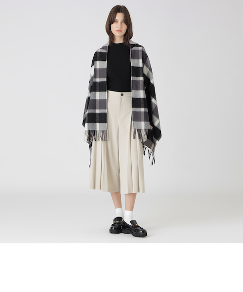 クレストブリッジチェックフード付きストール｜ブルーレーベル