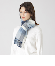 クレストブリッジチェックウォッシャブルカシミヤマフラー