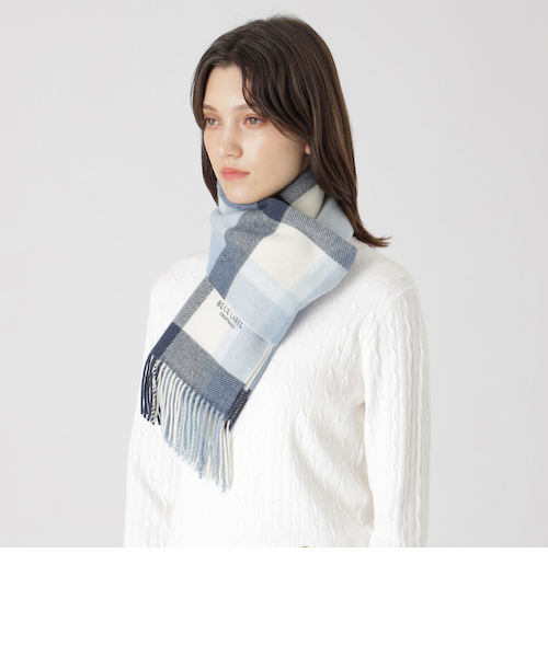 ブルーレーベル クレストブリッジ カシミヤマフラー クレストブリッジチェックマフラー（マフラー・ストール