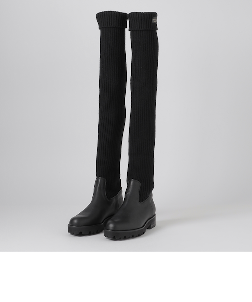 ニットロングブーツ