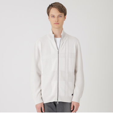 プレーティングカラーシャドーチェックドライバーズニット