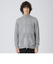 プレーティングカラーシャドーチェックドライバーズニット