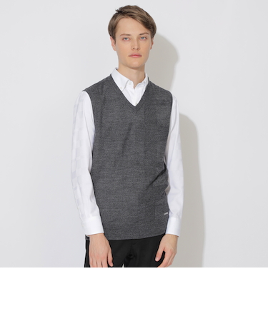 【WEB限定】シャドーチェックニットベスト