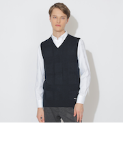 【WEB限定】シャドーチェックニットベスト