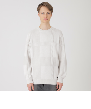 プレーティングカラーシャドーチェックニット