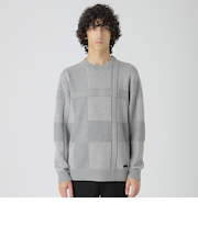 プレーティングカラーシャドーチェックニット