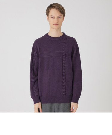 プレーティングカラーシャドーチェックニット