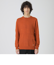 シャドーチェッククルーネックニット