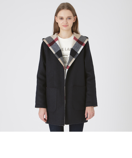 BLUE LABEL CRESTBRIDGE コーディガン　ブラック　38 クレストブリッジチェックリバーポリウールコーディガン｜ブルー