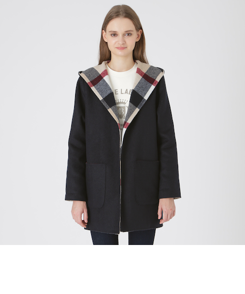 クレストブリッジチェックリバーポリウールコーディガン