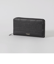 エンボスチェックラウンドジップウォレット