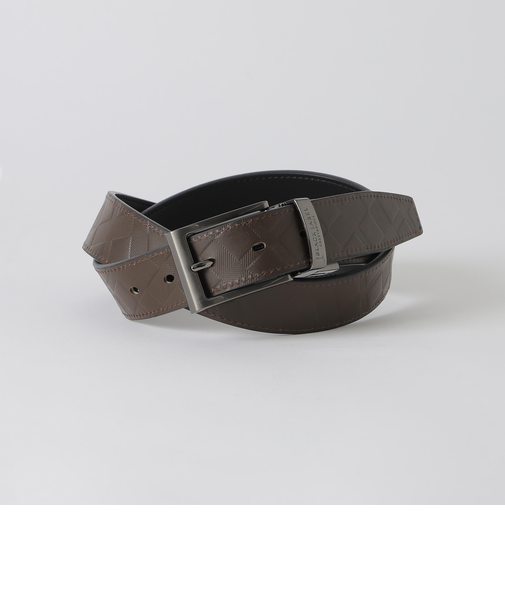 エンボスクレストブリッジチェックリバーシブルベルト