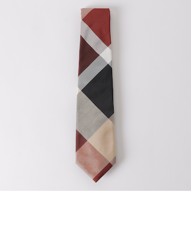 ヘリンボーンクレストブリッジチェックタイ