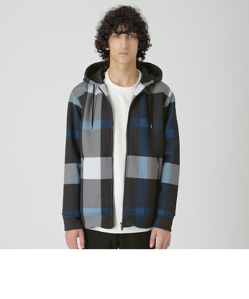 エアリークレストブリッジチェックパデッドパーカー