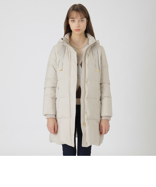 ハイマルチピーチタフタロングダウンコート