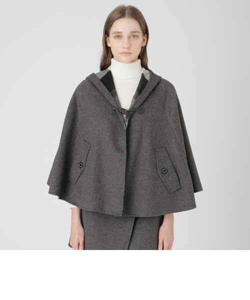 取扱店舗限定】クレストブリッジチェックリバーポリウールケープコート