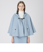 【取扱店舗限定】クレストブリッジチェックリバーポリウールケープコート