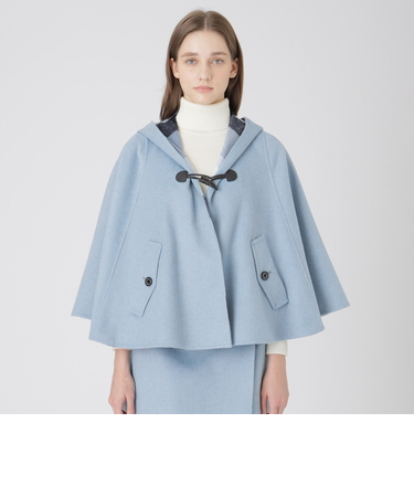 【取扱店舗限定】クレストブリッジチェックリバーポリウールケープコート