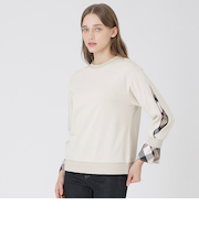 アームスリットパーシャルチェックプルオーバー