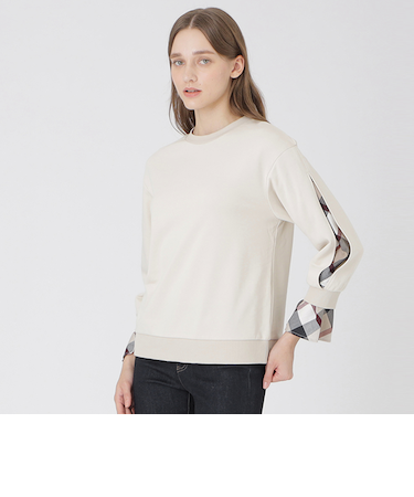 アームスリットパーシャルチェックプルオーバー