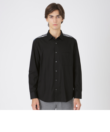 パーシャルチェックマイクロピーチシャツ