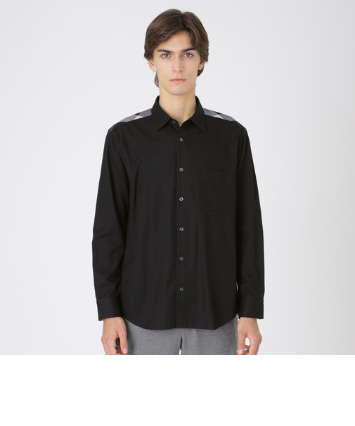 パーシャルチェックマイクロピーチシャツ