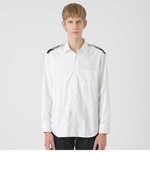 パーシャルチェックマイクロピーチシャツ