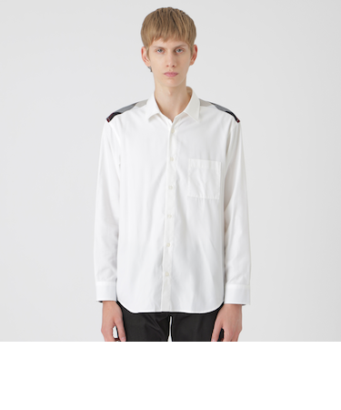 パーシャルチェックマイクロピーチシャツ