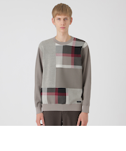 パッチワーククレストブリッジチェックニット