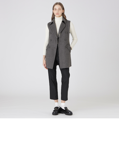 クレストブリッジチェックリバーポリウールジレ