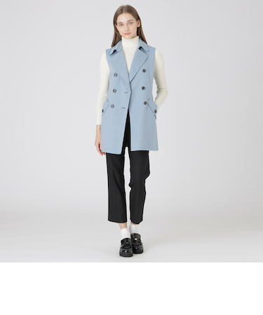 クレストブリッジチェックリバーポリウールジレ