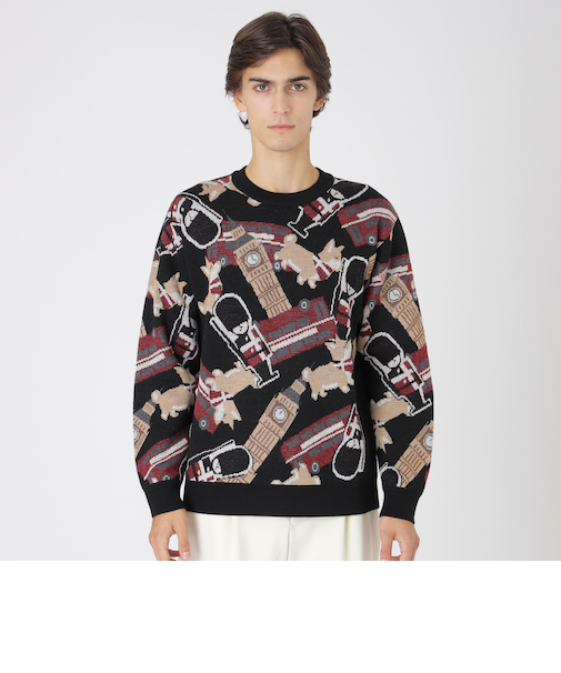 【一部店舗限定】ブリティッシュモチーフジャカードニット