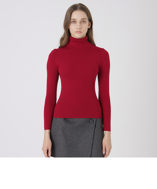 【ウォッシャブル】ウォッシャブルウールタートルネックプルオーバー