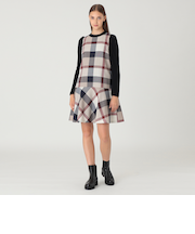 【限定カラーあり】クレストブリッジチェックサキソニードッキングドレス