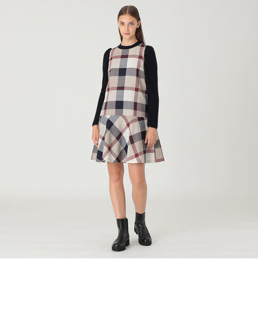【限定カラーあり】クレストブリッジチェックサキソニードッキングドレス