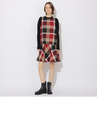 【限定カラーあり】クレストブリッジチェックサキソニードッキングドレス