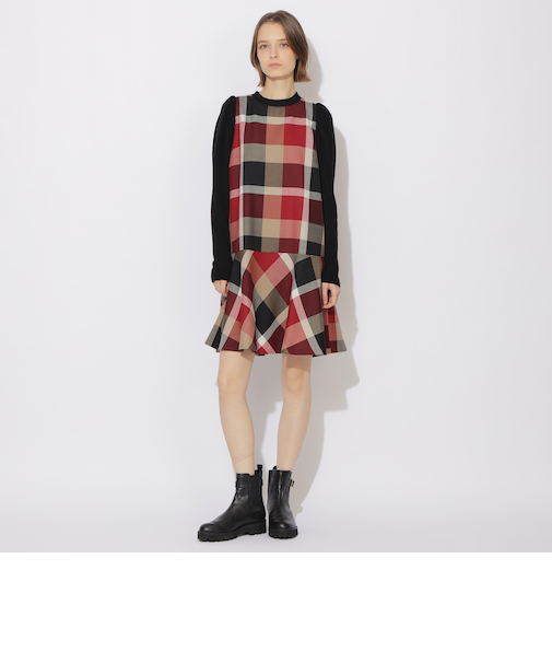 【限定カラーあり】クレストブリッジチェックサキソニードッキングドレス