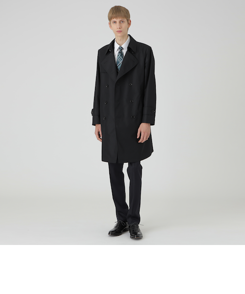 B15628 美品 グラウンドワイ 22ss リネンダブルブレストコート 黒3 B15628 美品 グラウンドワイ 22ss リネンダブルブレストコート 黒3