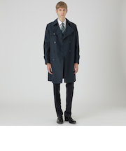 マイクロピーチギャバジンダブルトレンチコート